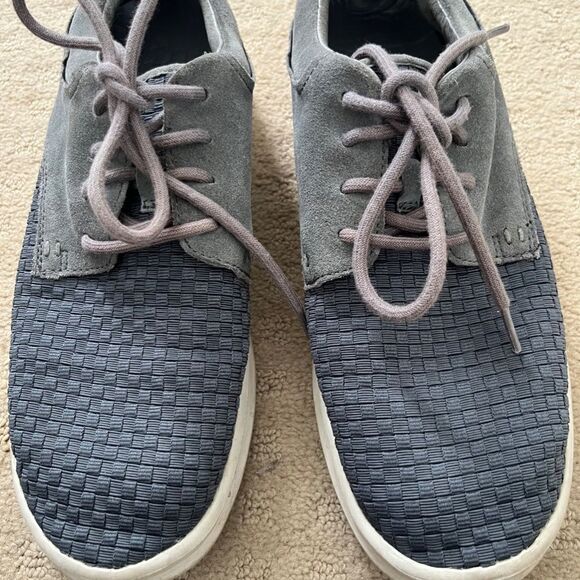 UGG Hepner Grey Suede Leather Woven Trainer Lace Up Shoe‎ Sneaker Mens 8.5 - Picture 3 of 15